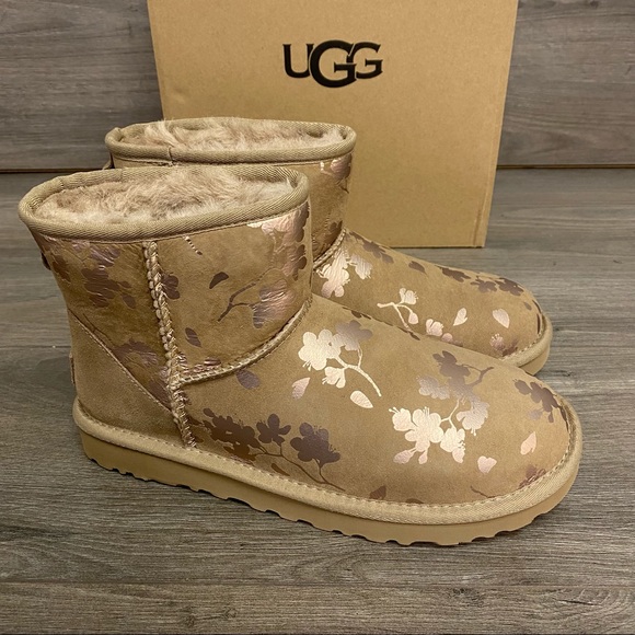 UGG Shoes - UGG | Classic Mini Floral Foil Boots In Amphora NEW IN BOX